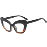 Patchwork-Sonnenbrille mit Leopardenmuster und Modedruck