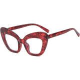 Röda modetryckta patchworksolglasögon