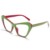 Gröna Mode Simplicity Solid Patchwork Solglasögon
