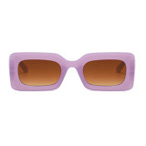 Óculos de sol de patchwork sólido roxo fashion