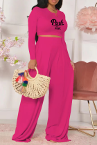 Розово-красный модный принт в стиле пэчворк с круглым вырезом и длинными рукавами из двух частей
