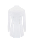 White Fashion Solid Zipper Turndown Collar Outerwear