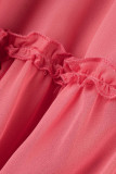 ダークブルーのセクシーなソリッド包帯くり抜かれたパッチワーク背中の開いた糸状のセルヴィッチVネックドレス