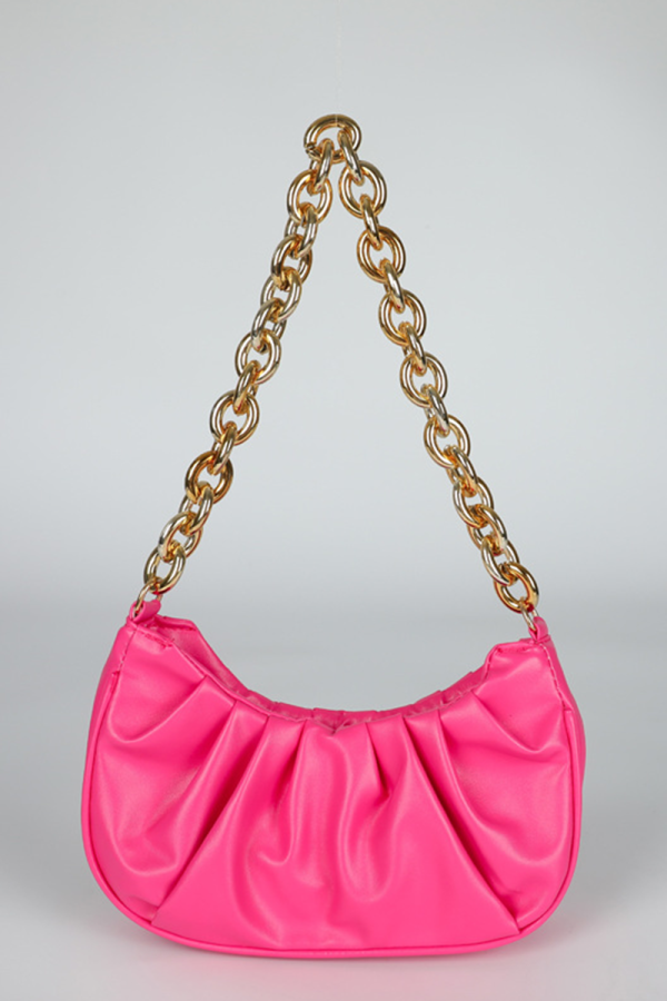 Bolsas de cadenas sólidas casuales de moda rosa roja
