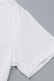 Hellrote Art und Weise beiläufiger Druck-Patchwork-grundlegende O-Hals-T-Shirts