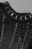 Абрикосовое модное сексуальное лоскутное горячее бурение с открытой спиной и круглым вырезом нерегулярное платье