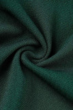 Macacão skinny verde moda sexy patchwork lantejoulas transparentes com decote em V
