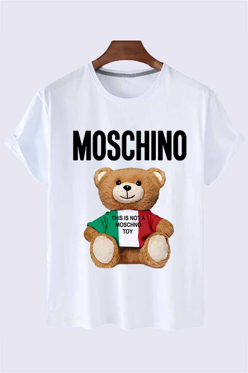 

White Fashion Casual Character Print Letter O Neck T-Shirts