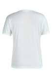 Camisetas de damasco moda casual estampa patchwork básico com gola O