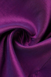 Abiti da sera eleganti viola con scollo a patchwork solido viola