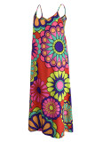 Цветное сексуальное платье с принтом в стиле пэчворк на тонких бретельках Платья больших размеров