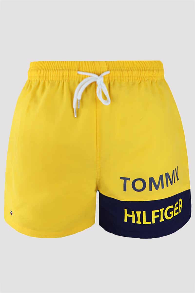 

Yellow Fashion Sportswear Print Patchwork Letter Board Shorts