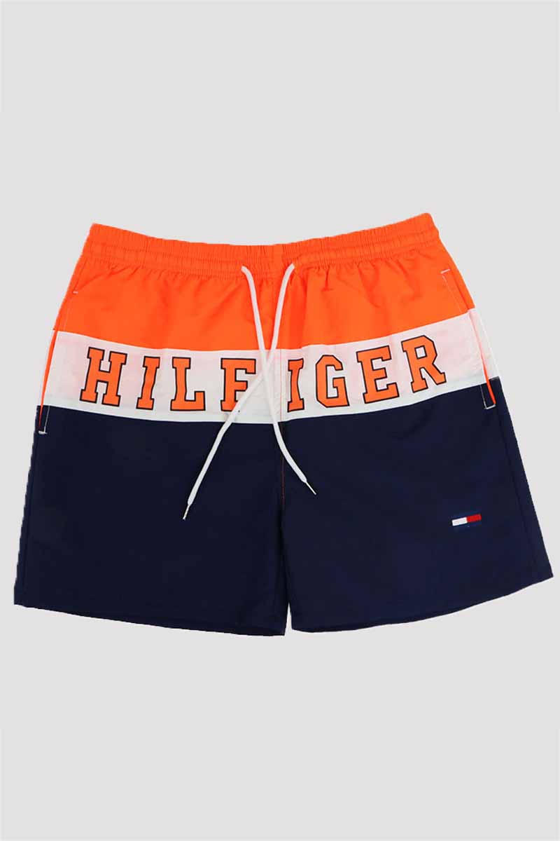 

Orange Fashion Sportswear Print Patchwork Letter Board Shorts