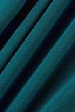 Bota azul casual patchwork sólido corte alto-falante de cintura alta fundo de cor sólida