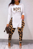 Camouflage Fashion Casual Print Slit O Neck Long Sleeve Two Pieces