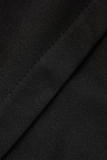 Robes de jupe crayon à col rond en patchwork d'impression de mode noire