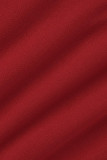 Robes à encolure en U en patchwork de paillettes brodées solides rouges sexy