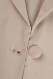 Colarinho branco fashion casual básico sólido manga longa duas peças