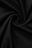 ブラックパープルファッションカジュアルプリントパッチワークVネック半袖ワンピース