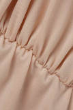 Vestido irregular de cuello oblicuo de patchwork sólido de talla grande casual de moda rosa