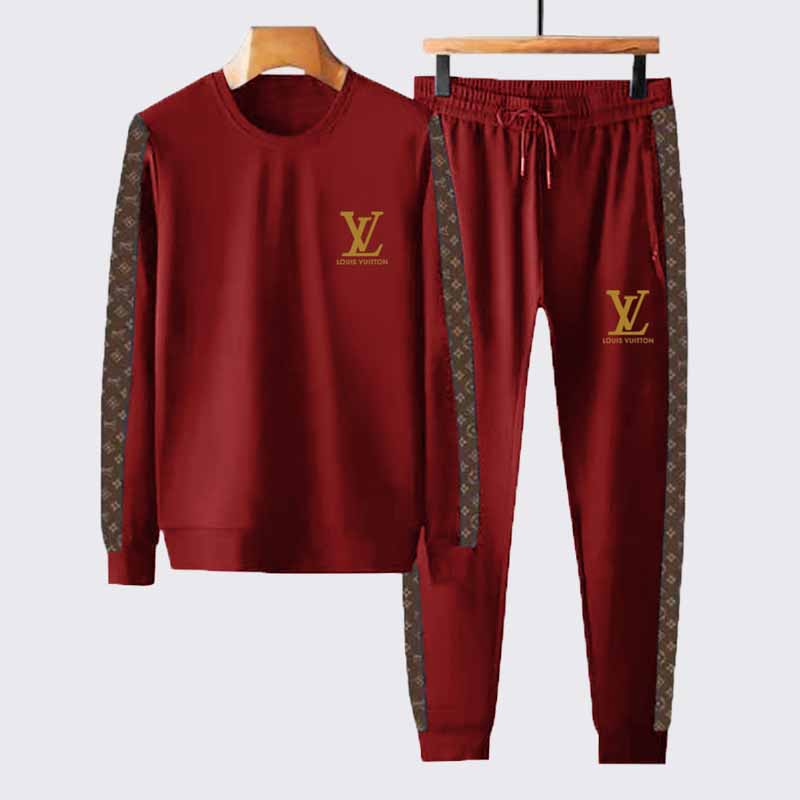 

Burgundy Fashion Casual Print Letter O Neck Long Sleeve Two Pieces