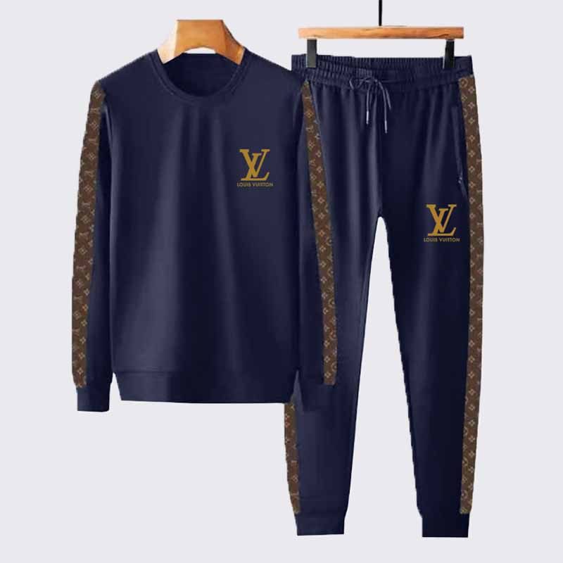 

Navy Blue Fashion Casual Print Letter O Neck Long Sleeve Two Pieces