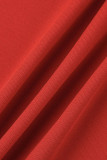 Rosa Mode Casual Solid Patchwork Schlitz V-Ausschnitt Ärmelloses Kleid