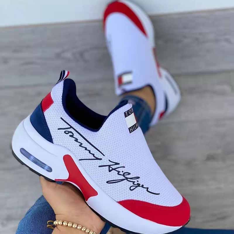 

White Fashion Sportswear Letter Closed Sport Shoes