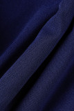 Combinaisons skinny mode patchwork sexy paillettes col V transparent bleu