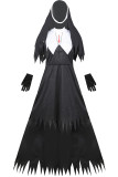 ブラック ハロウィン ファッション パッチワーク コントラスト タートルネック イレギュラー ドレス