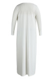 Robe bustier basique solide à la mode blanche, plus la taille deux pièces