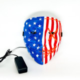 Red Blue Scary Halloween Mask LED Light up Mask Cosplay Glowing in The Dark Mask Costume Halloween Face Masks