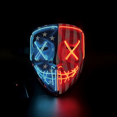 Masque d'Halloween effrayant bleu rouge LED Masque lumineux Cosplay Glowing in The Dark Mask Costume Masques d'Halloween