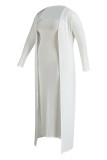Robe bustier basique solide à la mode blanche, plus la taille deux pièces