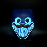 Темно-синяя страшная маска на Хэллоуин со светодиодной подсветкой маска косплей светящаяся в темноте маска костюм Хэллоуин маски для лица