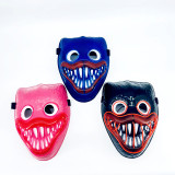 Dunkelblaue gruselige Halloween-Maske LED-Leuchtmaske Cosplay, die im Dunkeln leuchtet, Maske, Kostüm, Halloween-Gesichtsmasken