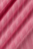 Ensemble trois pièces sans manches en patchwork uni à la mode rose
