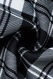 Nero bianco moda casual stampa patchwork manica lunga due pezzi