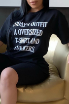 Черные модные футболки с уличным принтом в стиле пэчворк с буквенным вырезом O
