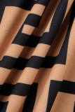 Khaki Sexy Print Bandage Patchwork Zipper Kragen Plus Size Overalls