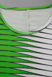 Groene Sexy Print Patchwork O-hals Kokerrok Plus Size Jurken