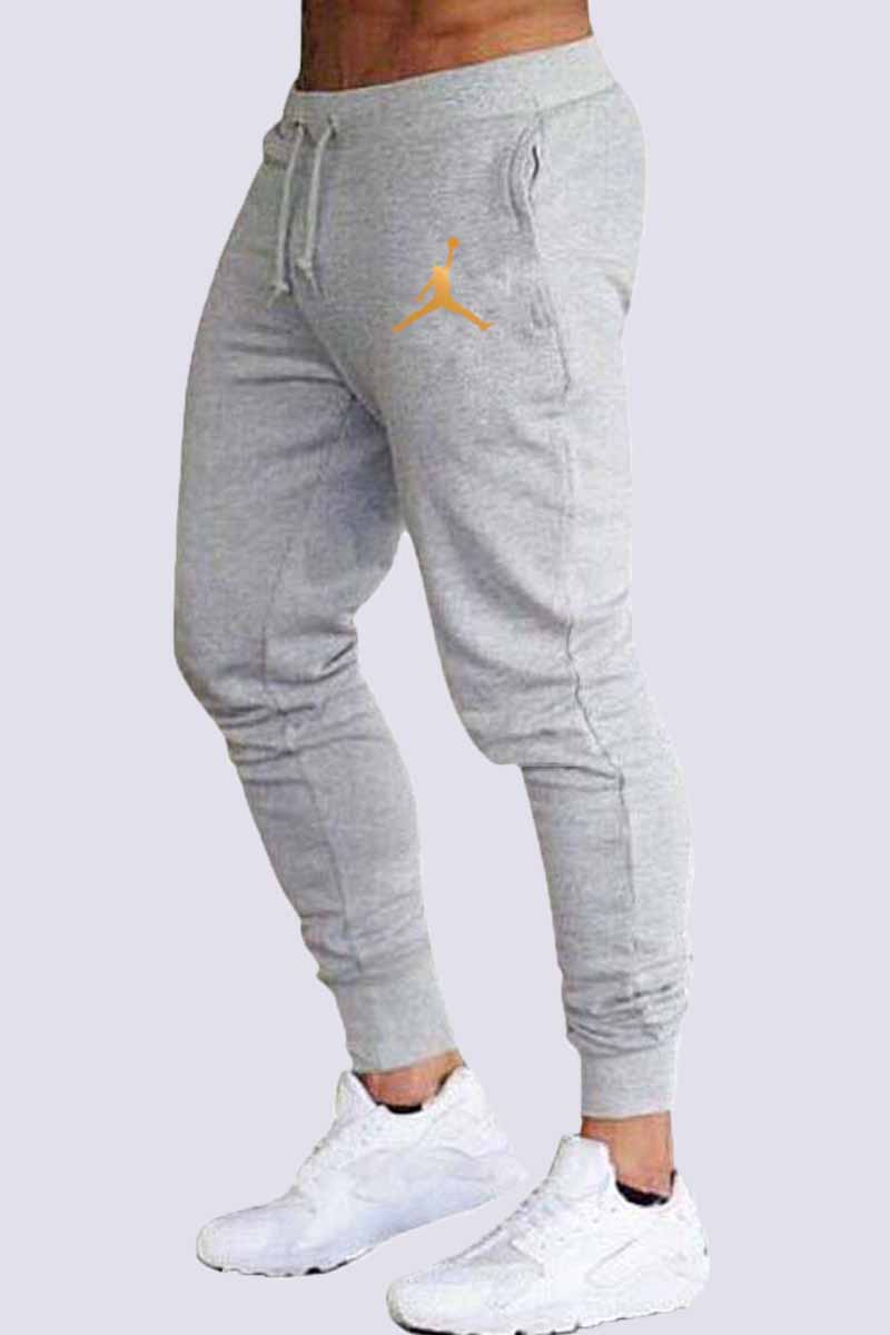 

Grey Fashion Sportswear Print Patchwork Mid Waist Pencil Pants