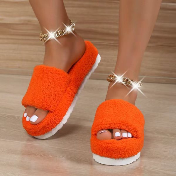 Sapatos confortáveis ​​redondos de patchwork casual moda laranja cor sólida