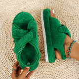 Green Fashion Casual Patchwork Solid Color Round Comfortable Shoes