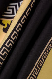 Due pezzi manica lunga colletto rovesciato con fibbia stampa casual giallo giallo