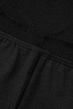 Macacão reto preto elegante atadura de retalhos decote em v