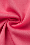 Colletto con cerniera lampo patchwork stampa moda rosa manica lunga due pezzi
