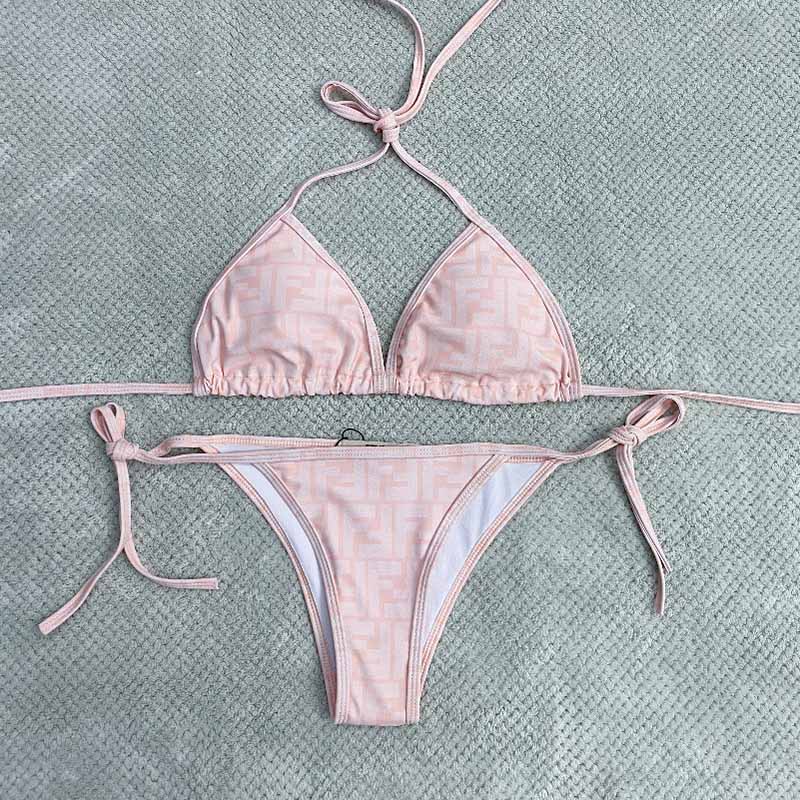 

Pink Fashion Sexy Letter Bandage Swimwears