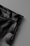 Черные модные повседневные однотонные базовые узкие шорты с высокой талией