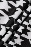 Черные модные прямые комбинезоны в клетку в стиле пэчворк с v-образным вырезом